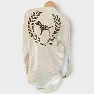 Victoria’s Secret PINK XL Long Sleeve Campus Tee Cheetah Pup Ivy